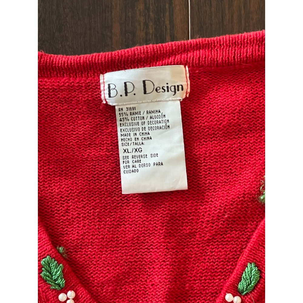 BP Design Women’s XL Nutcracker Embroidered Christmas Cardigan Sweater Red - Picture 4 of 5